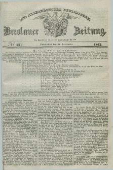 Breslauer Zeitung : mit allerhöchster Bewilligung. 1842, № 221 (22 September) + dod.