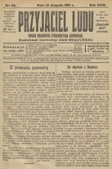 Przyjaciel Ludu : organ Polskiego Stronnictwa Ludowego. 1911, nr 33