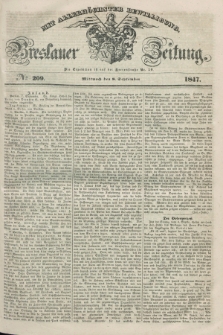 Breslauer Zeitung : mit allerhöchster Bewilligung. 1847, № 209 (8 September) + dod.