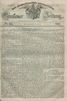 Breslauer Zeitung : mit allerhöchster Bewilligung. 1847, № 214 (14 September) + dod.