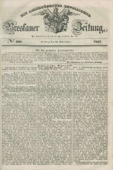 Breslauer Zeitung : mit allerhöchster Bewilligung. 1847, № 220 (21 September) + dod.