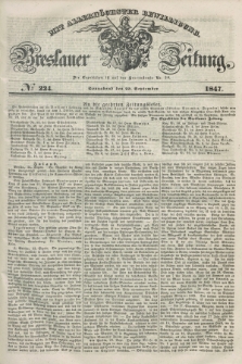 Breslauer Zeitung : mit allerhöchster Bewilligung. 1847, № 224 (25 September) + dod.