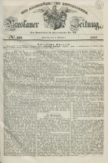 Breslauer Zeitung : mit allerhöchster Bewilligung. 1847, № 229 (1 Oktober) + dod.