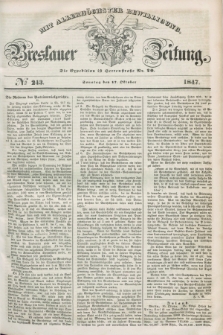 Breslauer Zeitung : mit allerhöchster Bewilligung. 1847, № 243 (17 Oktober) + dod.