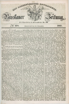 Breslauer Zeitung : mit allerhöchster Bewilligung. 1847, № 278 (27 November) + dod.