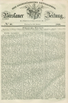 Breslauer Zeitung : mit allerhöchster Bewilligung. 1848, № 20 (25 Januar) + dod.