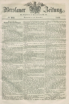 Breslauer Zeitung. 1849, № 212 (12 September) + dod.