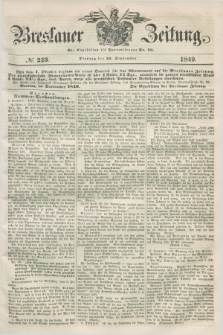 Breslauer Zeitung. 1849, № 223 (25 September) + dod.
