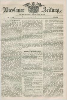 Breslauer Zeitung. 1849, № 225 (27 September) + dod.