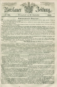 Breslauer Zeitung. 1851, № 268 (27 September) + dod.