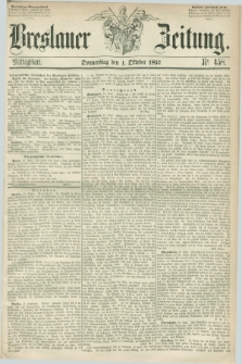 Breslauer Zeitung. 1857, Nr. 458 (1 Oktober) - Mittagblatt