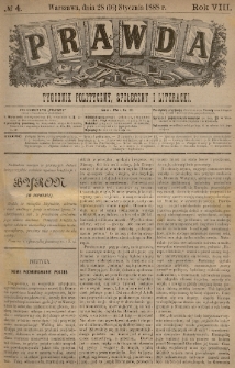 Prawda : tygodnik polityczny, społeczny i literacki. 1888, nr 4