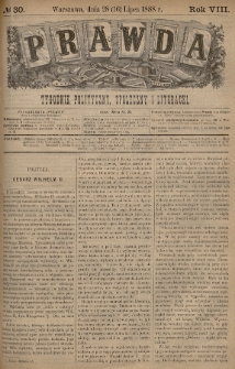 Prawda : tygodnik polityczny, społeczny i literacki. 1888, nr 30