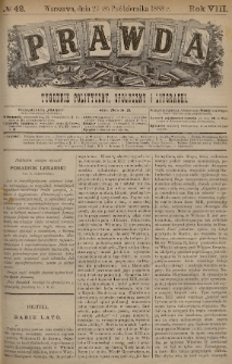 Prawda : tygodnik polityczny, społeczny i literacki. 1888, nr 42