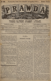 Prawda : tygodnik polityczny, społeczny i literacki. 1888, nr 48