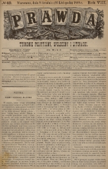 Prawda : tygodnik polityczny, społeczny i literacki. 1888, nr 49
