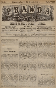 Prawda : tygodnik polityczny, społeczny i literacki. 1888, nr 51