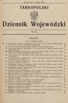 Tarnopolski Dziennik Wojewódzki. 1930, nr 5