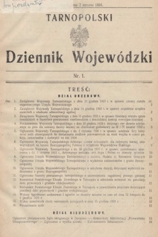 Tarnopolski Dziennik Wojewódzki. 1934, nr 1