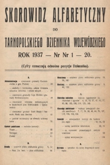 Tarnopolski Dziennik Wojewódzki. 1937, skorowidz alfabetyczny