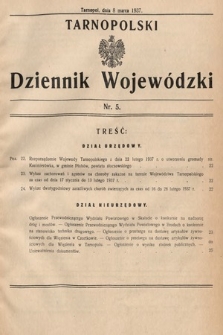 Tarnopolski Dziennik Wojewódzki. 1937, nr 5