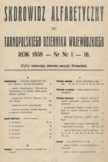 Tarnopolski Dziennik Wojewódzki. 1938, skorowidz alfabetyczny