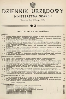 Dziennik Urzędowy Ministerstwa Skarbu. 1947, nr 3