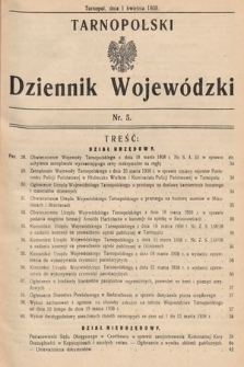 Tarnopolski Dziennik Wojewódzki. 1938, nr 5