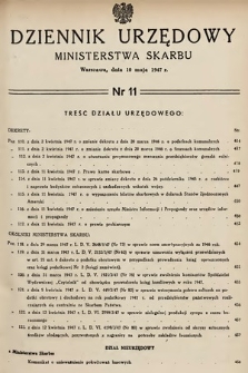 Dziennik Urzędowy Ministerstwa Skarbu. 1947, nr 11