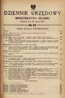 Dziennik Urzędowy Ministerstwa Skarbu. 1947, nr 23