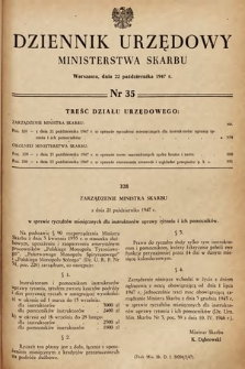 Dziennik Urzędowy Ministerstwa Skarbu. 1947, nr 35