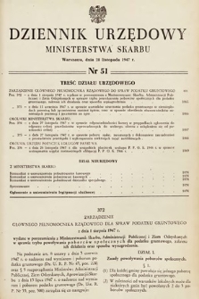 Dziennik Urzędowy Ministerstwa Skarbu. 1947, nr 51