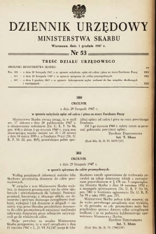 Dziennik Urzędowy Ministerstwa Skarbu. 1947, nr 53