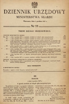 Dziennik Urzędowy Ministerstwa Skarbu. 1947, nr 55