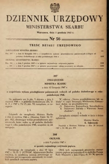 Dziennik Urzędowy Ministerstwa Skarbu. 1947, nr 56