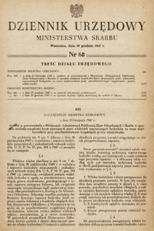 Dziennik Urzędowy Ministerstwa Skarbu. 1947, nr 68