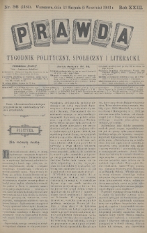 Prawda : tygodnik polityczny, społeczny i literacki. 1903, nr 36