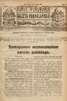 Gazeta Podhalańska. 1918, nr 7