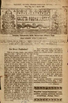 Gazeta Podhalańska. 1920, nr 1