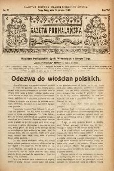 Gazeta Podhalańska. 1920, nr 33