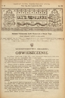 Gazeta Podhalańska. 1920, nr 40