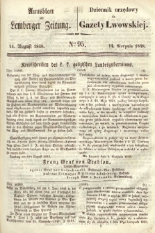 Amtsblatt zur Lemberger Zeitung = Dziennik Urzędowy do Gazety Lwowskiej. 1848, nr 95