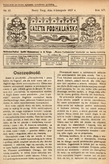 Gazeta Podhalańska. 1927, nr 45
