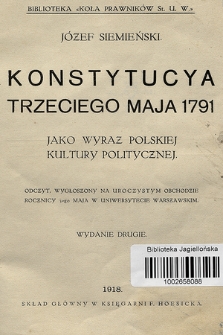 Konstytucya Trzeciego Maja 1791 jako wyraz polskiej kultury politycznej