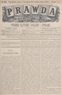Prawda : tygodnik polityczny, społeczny i literacki. 1887, nr 45
