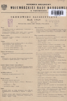 Dziennik Urzędowy Wojewódzkiej Rady Narodowej w Katowicach. 1969, Skorowidz alfabetyczny