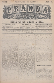 Prawda : tygodnik polityczny, społeczny i literacki. 1884, nr 20