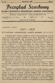 Przegląd Szachowy : organ Lwowskiego Okręgowego Związku Szachowego. 1937, nr 5