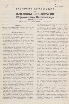 Dziennik Urzędowy Województwa Katowickiego. 1992, Skorowidz alfabetyczny