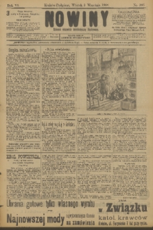 Nowiny : dziennik niezawisły demokratyczny illustrowany. R.6, 1908, nr 206